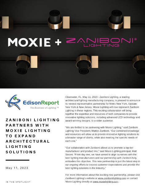 Zaniboni Lighting Partners with Moxie Lighting
